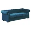Image de Canapé 3 places CHESTERFIELD - Velours bleu canard