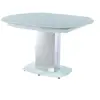 Image de Table à manger extensible TALICIA - Verre trempé & métal - 6 à 8 personnes - Coloris Blanc