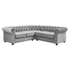 Image de Canapé d'angle en velours CHESTERFIELD - Gris clair