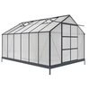 Image de Serre de Jardin en polycarbonate de 13 m² avec embase - Anthracite - KALIDA