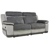 Image de Canapé 3 places relax en microfibre anthracite et bandes gris clair TALCA