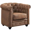 Image de Fauteuil CHESTERFIELD en microfibre aspect cuir vieilli