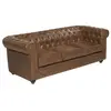 Image de Canapé 3 places CHESTERFIELD en microfibre aspect cuir vieilli