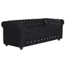 Image de Canapé 3 places CHESTERFIELD - velours noir et boutons effet cristal
