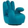 Image de Fauteuil main pivotant CATCHY en velours - Bleu canard