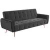 Image de Canapé 3 places convertible clic-clac en velours POLANI - Anthracite