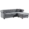 Image de Canapé d'angle chesterfield réversible TOLEDO en velours - Anthracite