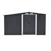 Image de Abri de jardin métal avec abri bûche en acier galvanisé gris 10,29 m² - LERY