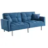 Image de Canapé 3 places convertible clic-clac en tissu MINEY - Bleu