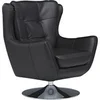 Image de Fauteuil pivotant en cuir de buffle noir ANABA