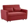 Image de Canapé 2 places convertible en tissu rouge AYLA