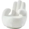 Image de Fauteuil main pivotant CATCHY en fausse fourrure - Blanc