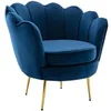 Image de Fauteuil coquillage en velours bleu nuit DANDELION