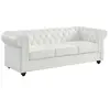 Image de Canapé 3 places en cuir de buffle blanc CHESTERFIELD