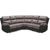 Image de Canapé d'angle relax gris et noir en microfibre et simili TOLZANO