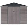 Image de Abri de jardin métal en acier galvanisé effet bois gris 8,94 m² - ADELMO
