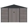 Image de Abri de jardin métal en acier galvanisé effet bois gris 10,98 m² - ADELMO