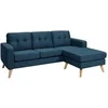 Image de Canapé d'angle réversible en tissu bleu foncé BARTOLOME