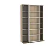 Image de Bibliothèque coulissante avec 18 niches - Naturel et blanc - PRALI