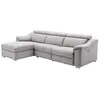 Image de Canapé d'angle relax électrique en tissu gris clair PEDRERA - Angle gauche