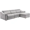 Image de Canapé d'angle relax électrique en tissu gris clair PEDRERA - Angle droit