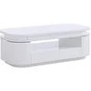Image de Table basse 4 portes et 1 tiroir avec LEDs en MDF - Blanc laqué - VANDANA
