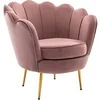 Image de Fauteuil coquillage en velours rose DANDELION