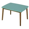 Image de Table de jardin pour enfant en acacia bleu turquoise L.80 cm - GOZO de