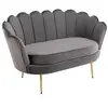 Image de Canapé 2 places coquillage en velours anthracite DANDELION
