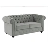Image de Canapé 2 places CHESTERFIELD - Velours gris clair
