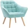 Image de Fauteuil en tissu vert d'eau CASERTA