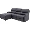 Image de Canapé d'angle gauche relax électrique en tissu gris anthracite LUNANO
