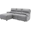 Image de Canapé d'angle gauche relax électrique en tissu gris clair LUNANO