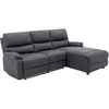 Image de Canapé d'angle droit relax électrique en tissu gris anthracite LUNANO