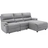Image de Canapé d'angle droit relax électrique en tissu gris clair LUNANO