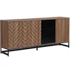 Image de Buffet 3 portes et 3 tiroirs - MDF - Naturel et noir - CARATANA