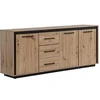 Image de Buffet 3 portes et 3 tiroirs en MDF - Naturel et noir - NALAMANE