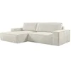 Image de Canapé d'angle gauche convertible en velours côtelé beige AMELIA