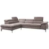 Image de Grand canapé d'angle gauche convertible en velours taupe SEPINA