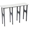 Image de Console 120x35x80 cm en marbre blanc et aluminium argenté