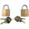 Image de Master Lock 130EURT Lot de 2 Cadenas à Clé en Laiton, Doré, 4,9 x 3 x 1,2 cm