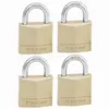 Image de 130EURQNOP Lot de 4 Cadenas à Clé en Laiton, Doré, 4,9 x 3 x 1,2 cm