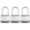 Image de Cadenas Très Haute Sécurité [A Clé] [Acier Laminé] [Extérieur] [Pack de 3] [Anse M] M5EURTRILF - Idéal pour les remises, les garages, les clôtures et