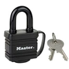 Image de 7804EURD Cadenas en Acier Laminé à Clé et Protection Thermoplastique, Noir, 7,8 x 4 x 2,9 cm