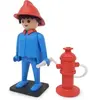 Image de Figurine vintage Le Pompier Plastoy Playmobil Bleu TU 000217