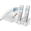 Image de Téléphone Fixe Senior Amplifié avec 2 Combinés Sans Fil Répondeur Blanc