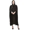 Image de Belle cape noire avec capuche Velours 140 cm REF/16211 Homme/Femme, thème vampire, sorcier et sorcière - ptit clown