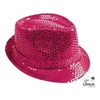 Image de Chapeau à paillettes - Rose - Borsalino - Déguisement - Disco - Année 80 - Taille unique