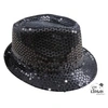 Image de Chapeau à paillettes - Noir - Borsalino - Déguisement - Disco - Année 80 - Taille unique