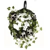Image de couronne de porte lierre artificiel crânes 40cm - 23021